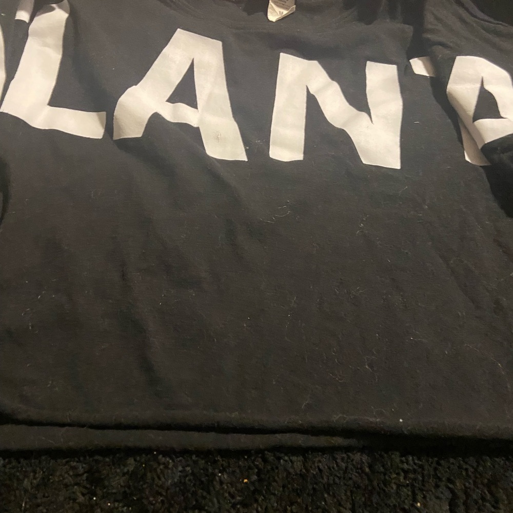 Black and White Tee with Bold Text Print